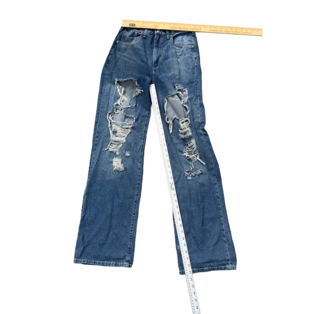 Anthropologie Pilcro Joey High Rise Straight Leg Distressed‎ Jeans Women's 26T - Picture 7 of 7